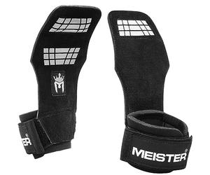 Meister Elite Leather Weight Lifting Grips w/Gel Padding (Pair) - Large/X-Large