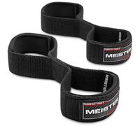 Meister FIGURE 8's Weight Lifting Straps - Neoprene Padded (PAIR) - Black