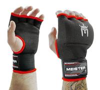 Meister Gel-Padded ProWrap Inner Hand Wrap Gloves (Pair) - Black/Red - Large/X-Large