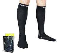 Meister Graduated 20-25mmHg Compression Running Socks for Shin Splints (Pair) - Black - Large