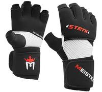 Meister Inner Stryk Gloves w/EliteGel for Boxing & MMA - Replace Hand Wraps or Striking Training - Black - Small