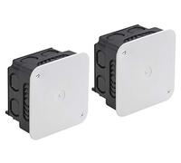Meister Junction Box Flush-Mounted - 150 x 150 x 65 mm - Pack of 2 - 14 Cable Grommets - With Lid - For Dry Indoor Use, Flush-Mounted Box in Set, Distribution Box for Interior Fittings, 7461140