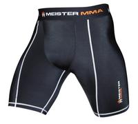 Meister MMA Compression Rush Fight Shorts w/Cup Pocket - Black - Medium (32-33)