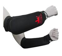 Meister MMA Elastic Forearm Guards w/Integrated GEL Padding (Pair) - Black - Small/Medium