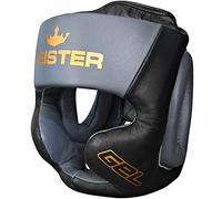 Meister MMA Men's Gel Full-Face Training Head Guard Boxing & Muay Thai - Black/Charcoal - Large/X-Large