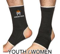 Meister MMA Muay Thai Ankle Support Wraps (Pair) - Youth Black