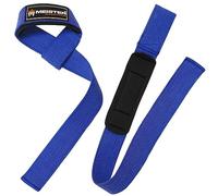 Meister Neoprene-Padded No-Slip Weight Lifting Straps for Grip (Pair) - Blue