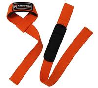 Meister Neoprene-Padded No-Slip Weight Lifting Straps for Grip (Pair) - Orange