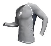 Meister Rush Premium Long-Sleeve Rash Guard for MMA, BJJ & Diving - Charcoal/Black - Large