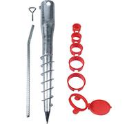 Meister 9979400 Ground Set, 8 Pieces, 65 mm x 565 mm, for Pipes with Diameter 26-64 mm, with 5 reducing, hot-dip galvanised, Parasol, Screw-in Sleeve