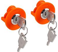 Meister earthed Contact, Including Four Keys, Different Locking, for Standard Schuko Plugs, Socket, Protection Against Energy Theft, 7407130, Orange