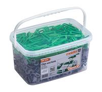 Meister Starter 4427800 Levelling System for Tiles 900 Pieces - 1.5 mm Thickness - Tile Thickness 7-15 mm - 700 Clips & 200 Spacers/Tile Levelling Aid/Laying Aid with Wedges