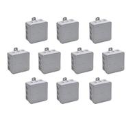 Meister Surface-Mounted Junction Box - 85 x 85 x 37 mm - Pack of 10 - 12 Cable Inlets - Splash-proof - Suitable for Wet Rooms and Outdoor Use, Surface-Mounted Box, Wet Room Box, 7463040