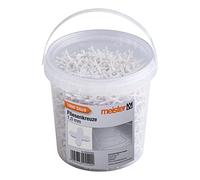 Meister Tile Spacers - 1.0 mm - Practical Set of 1800 Pieces - Made of Robust Polypropylene - White Joint Crosses