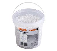 Meister Tile Spacers 1.0 mm - Practical Set of 700 Pieces - Reusable with Ring - Made of Robust Polypropylene - White/Tile Accessories/Tile Laying Aid/Joint Crosses / 4426600