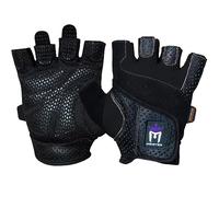 Meister Women's Fit Grip Weight Lifting Gloves w/Washable Amara Leather - Black - Medium