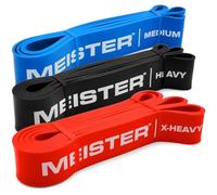 Meister X Band Comfort-Width 41" x 2" Resistance Bands - X-Wide Premium Loop Bands - 3 Band Set/Heavy