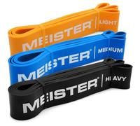 Meister X Band Comfort-Width 41" x 2" Resistance Bands - X-Wide Premium Loop Bands - 3 Band Set/Medium