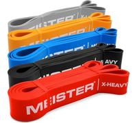 Meister X Band Comfort-Width 41" x 2" Resistance Bands - X-Wide Premium Loop Bands - Complete 5 Band Set