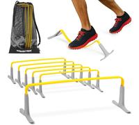 Meister ZoomFlex Agility Hurdles w/Carry Bag - Flex-Safe Modular Speed Training - 6" Electric Yellow - 6 Pack