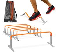 Meister ZoomFlex Agility Hurdles with Carry Bag - Flex-Safe Modular Speed Training - 6" Safety Orange