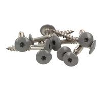 Meisterling® Facade Screws Stainless Steel V2A 4.8 x 25 mm Flat Head Torx T20 Dark Grey + 1 Bit Pack of 100
