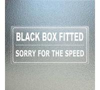 Meitaat Black Box Fitted Sorry for The Speed Sticker Sign Vinyl 20cm X 10cm Self-Adhesive Security Warning Decal Removable Waterproof for Car Window Bumper 5 PCS