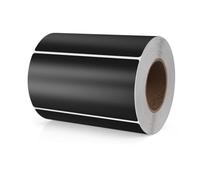 Meitaat Black Rectangle Stickers 100 x 50 MM Color Coding Rectangular Labels Vinyl Roll Self-Adhesive Waterproof Removable 500 PCS