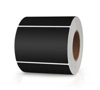 Meitaat Black Rectangle Stickers 76 x 50 MM Color Coding Rectangular Labels Vinyl Roll Self-Adhesive Waterproof Removable 500 PCS