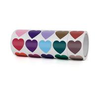 Meitaat Coloured Heart Stickers 2.5 cm Self-Adhesive Valentine's Day Love Shape Labels Colour Coding Vinyl Waterproof Removable for Envelopes Boxes Gift Wedding DIY Craft 1000 PCS