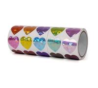 Meitaat Coloured Sparkly Heart Stickers 2.5 cm Self-Adhesive Valentine's Day Love Shape Labels Colour Coding Vinyl Waterproof Removable for Envelopes Boxes Gift Wedding DIY Craft 1000 PCS
