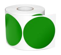 Meitaat Green Round Stickers Roll Vinyl 76 mm Self-Adhesive Circle Labels Coloured Coding Dot Floor Sticker Waterproof Removable 500 PCS
