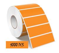 Meitaat Orange Rectangle Stickers Roll Vinyl 76 × 25 mm Self-Adhesive Coloured Sticky Rectangular Labels Waterproof Removable 1000 PCS