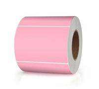 Meitaat Pink Rectangle Stickers 76 x 50 MM Color Coding Rectangular Labels Vinyl Roll Self-Adhesive Waterproof Removable 500 PCS