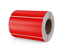 Meitaat Red Rectangle Stickers 100 x 50 MM Color Coding Rectangular Labels Vinyl Roll Self-Adhesive Waterproof Removable 500 PCS