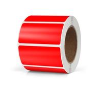 Meitaat Red Rectangular Labels 50 x 25mm Blank Stickers Roll 500 Pcs | Writable, Waterproof Vinyl, Strong Adhesive, Removable, Easy Peel off, File Folders, Bottle, Name Tag, Classroom Office Home