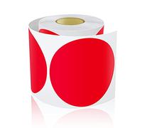 Meitaat Round Stickers Red 127 mm Circle Labels Colour Coding Dot Vinyl Floor Sticker Waterproof Removable Roll 200 PCS