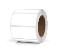 Meitaat White Rectangle Stickers 50 x 25 MM Color Coding Rectangular Labels Vinyl Roll Self-Adhesive Waterproof Removable 500 PCS