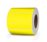 Meitaat Yellow Rectangle Stickers 76 x 50 MM Color Coding Rectangular Labels Vinyl Roll Self-Adhesive Waterproof Removable 500 PCS