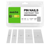 meite 23 Gauge Pin Nails, Assorted 5 Sizes (15, 19, 25, 30, 35 mm) Micro Headless Piner Nails - Galvanised 23GA Pins Nails for Nail Gun, Ideal for Fine Woodworking and Trim Work (10,000 Counts)