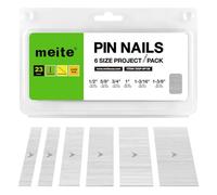 meite 23 Gauge Pin Nails, Assorted 6 Sizes (12mm, 15mm, 19mm, 25mm, 30mm and 35mm) Micro Headless Piner Nails - Galvanized 23GA Pins Nails for Nail Gun, Ideal for Trim Work (6,000 Counts)