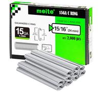 meite SC7-15 Gauge C Ring Staples 3/4" Inner Crown Galvanised C Ring Fasteners 2000 PCS for SC7C/SC7E/SC7C-I2 Hog Ring Pliers/Closure Tools Professional for Fastening
