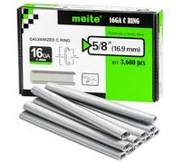 meite SC760-16 Gauge 1/2-Inch Inner Crown C Ring Staples 5/8-Inch Outside Crown Galvanized Hog Rings Staples 3600 PCS for SC760S-I2 C Ring Closure Tools for Securing Wire Cages Fastening