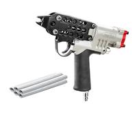 meite SC760S-I2 Pneumatic Hog Ring Gun, 16GA 12.5 mm Crown C-Ring Stapler with 2.6-3.6 mm Closure, Lightweight Short-Magazine Hog Ring Pliers for Fencing, Upholstery, Pet Cages & Bag Closing