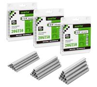 meite T50 140 Staples 3 Sizes 6-12mm Galvanised 10.5 mm Crown 4536 Pcs | Assorted 20 Gauge Type 140 Staples for Staple Gun, Ideal for Upholstery, Construction, Furniture, Crafts