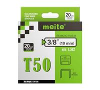 meite T50 Staples, Type 140/10 mm Heavy Duty Staples for Staple Gun, 1,512 Counts, Galvanized, 10.5 mm Crown, Compatible with T50/140 Staple Gun, Ideal for Upholstery, Furniture