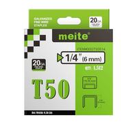 meite T50 Staples, Type 140/6 mm Heavy Duty Staples, 1,512 Counts/Pack, Galvanized, 10.5 mm Crown, Compatible with T50/140 Staple Gun, Ideal for Upholstery, Furniture (1 Case - 30 Packs)