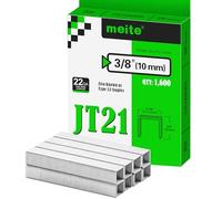 meite Type 53/10 mm Staples, Galvanised JT21 Staples for Staple Gun, Fine Wire, 7/16" (11.2 mm) Crown Type 53 Staple Refill, Ideal for Upholstery, Crafts, Furniture (1,600 Counts)