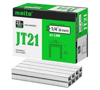 meite Type 53/6 mm Staples, Galvanised JT21 Staples for Staple Gun, Fine Wire, 7/16" (11.2 mm) Crown Type 53 Staple Refill, Ideal for Upholstery, Crafts, Furniture (5,000 Counts)