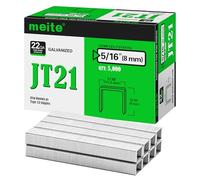 meite Type 53/8 mm Staples, Galvanised JT21 Staples for Staple Gun, Fine Wire, 7/16" (11.2 mm) Crown Type 53 Staple Refill, Ideal for Upholstery, Crafts, Furniture (5,000 Counts)